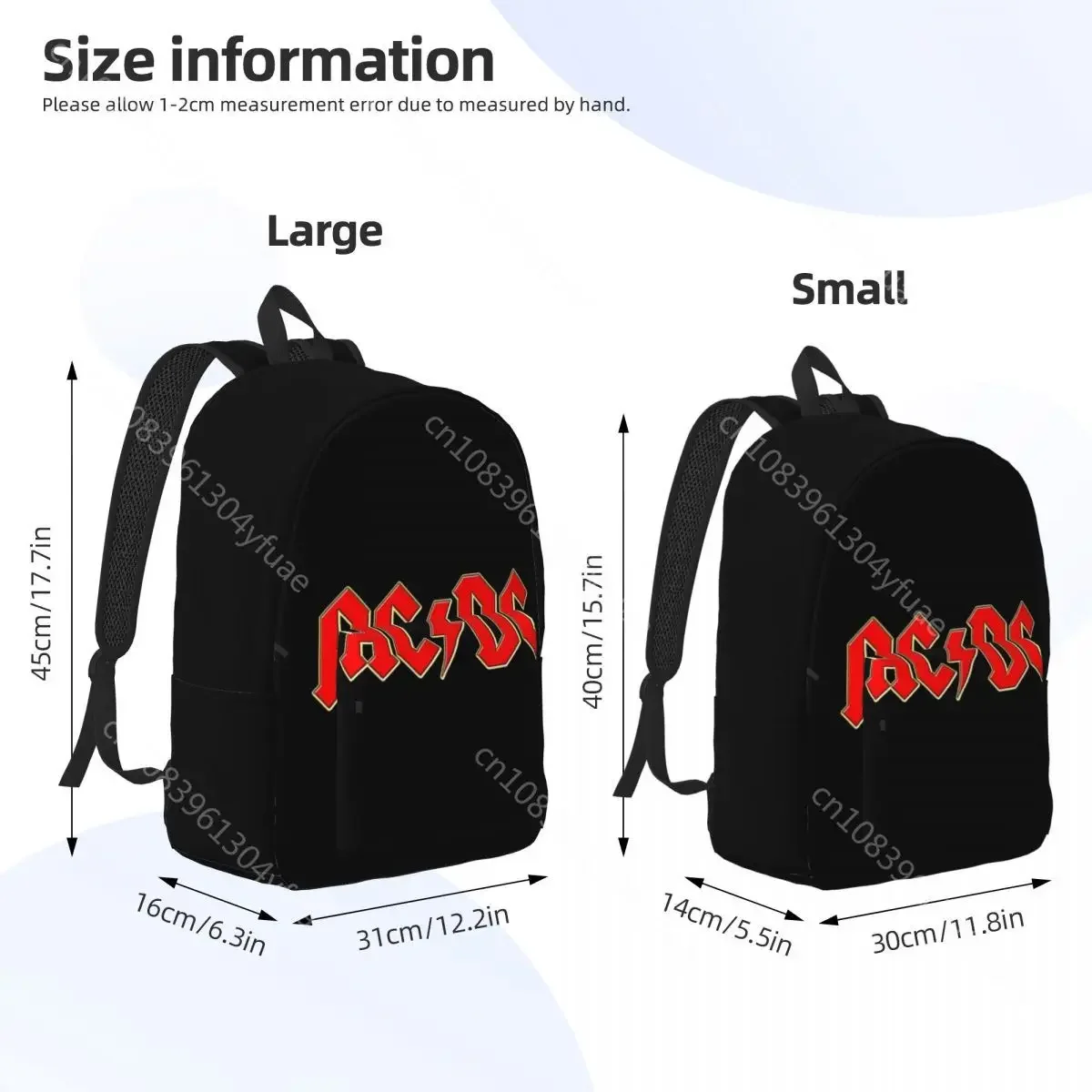 Ac Dc Rock Backpack Hip Hop Daily Backpacks Boy Girl Colorful Durable School Bags Casual Rucksack Xmas Gift