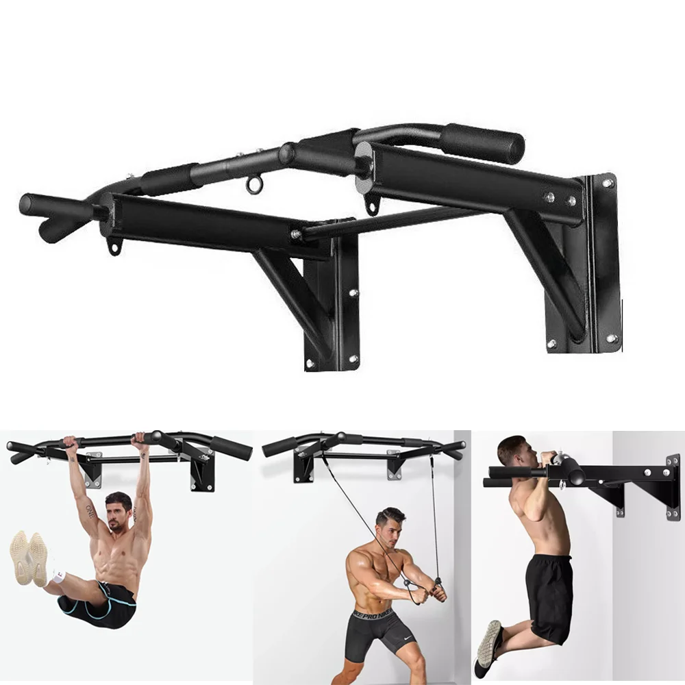 قضيب سحب ما يصل مثبت على الحائط، قضيب رفع للذقن عالي التحمل في صالة الألعاب الرياضية واللياقة البدنية في المنزل، 600 رطل، قضيب متعدد الاستخدام مع حامل ومسامير