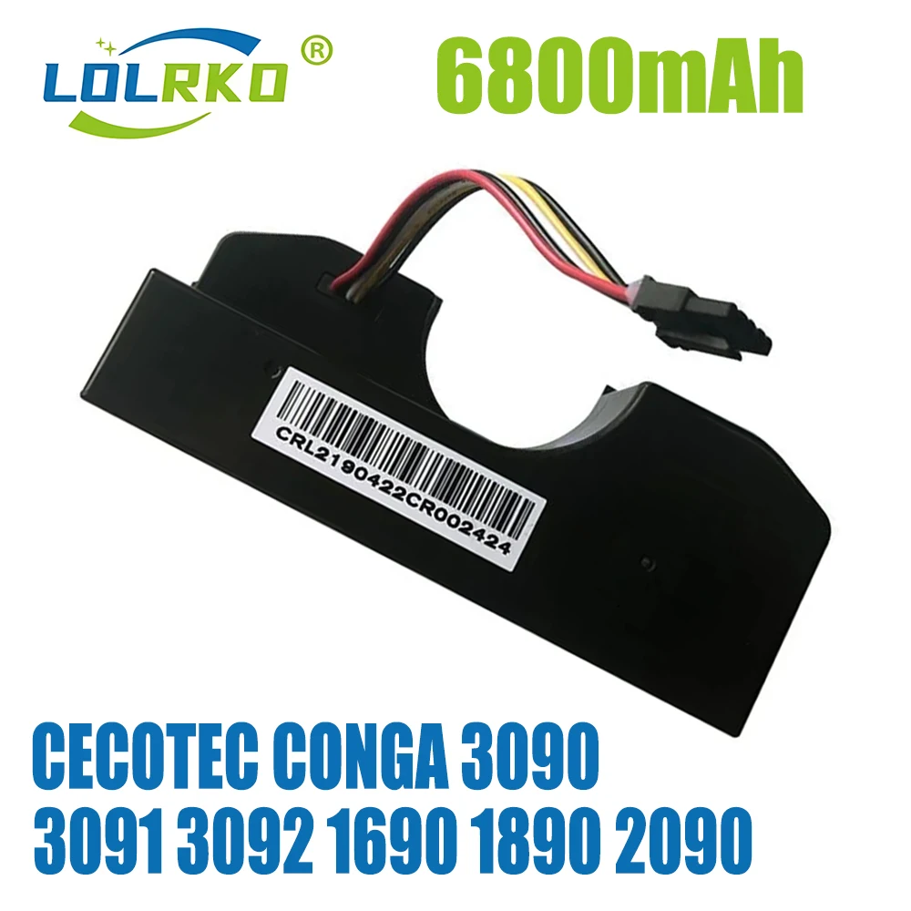 

New Vacuum Battery For CECOTEC CONGA 3090 CONGA 3091 CONGA 3092 Fits 05173 6800mAh / 44.40Wh 14.4V Li-ion