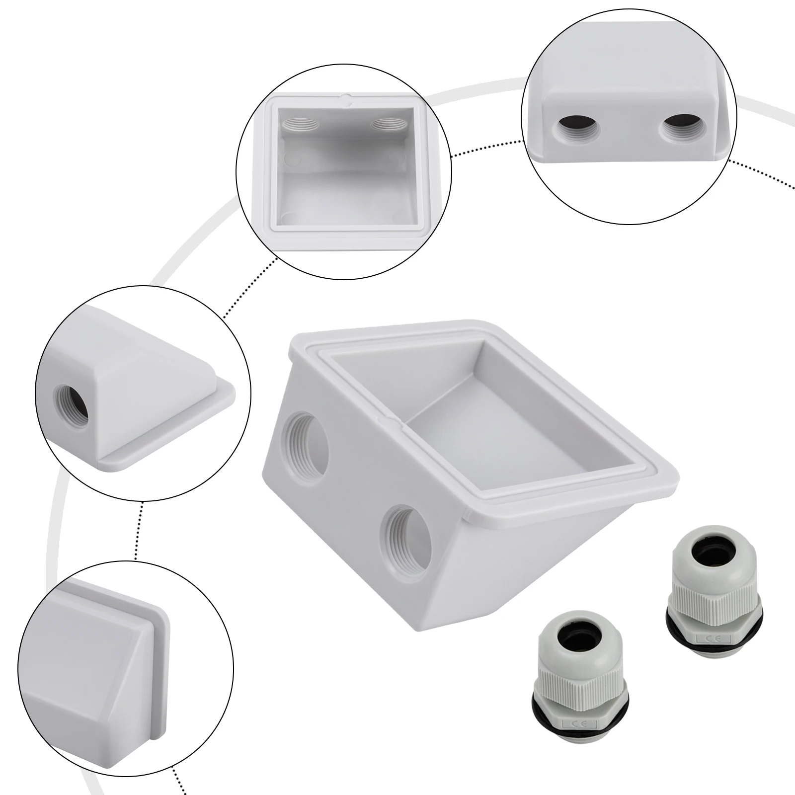 Abs Zonnepaneel Dubbele Kabel Toegangsklier Behuizing Rv Caravan Boot Camping