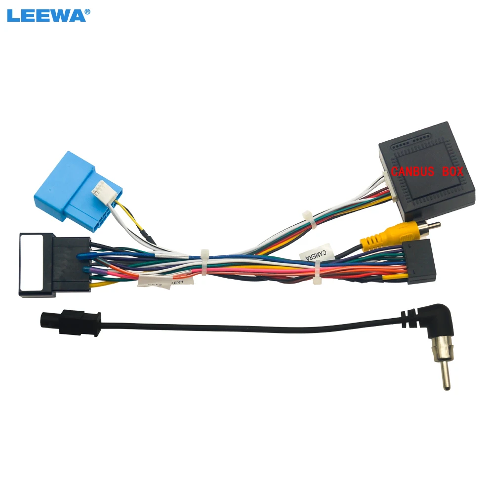 cabo-de-alimentacao-de-16-pinos-leewa-com-adaptador-de-fiacao-e-caixa-canbus-para-instalacao-de-unidade-principal-em-citroen-c4-2022-e-fiat-doblo-2024