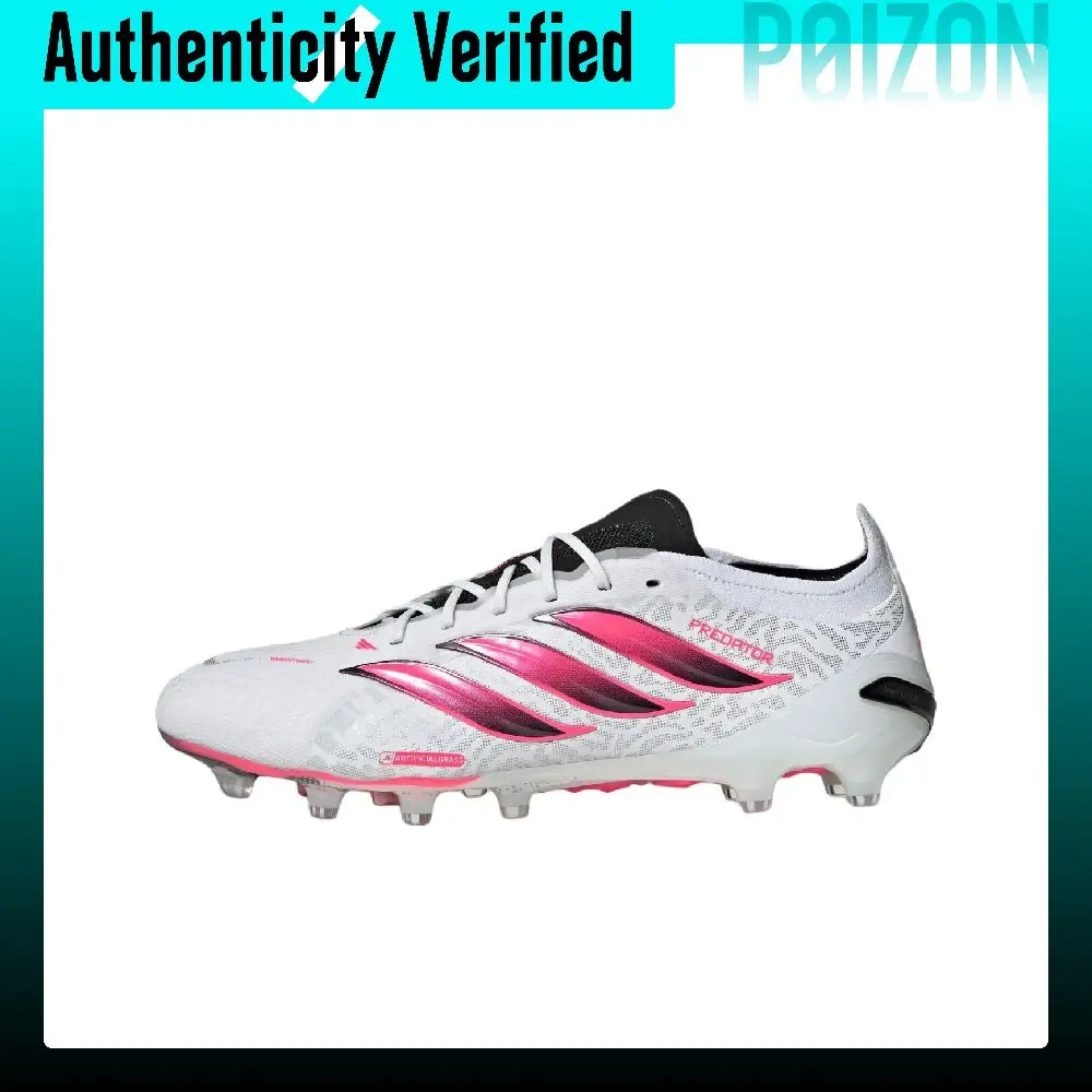 Adidas PREDATOR ELITE Soccer Shoes Unisex Low-top White/Swirl Neon Red/Black IH4697