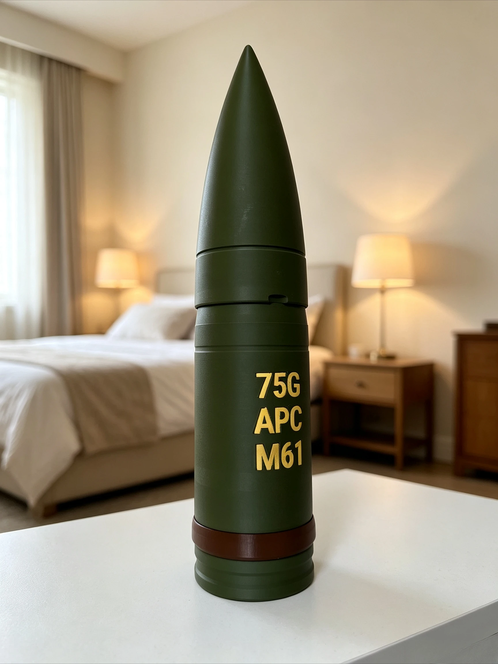 35-Centimeter 3D-Printed Detachable Assembly Model Ornament of WWII Sherman Tank M61 Armor-Piercing Shell