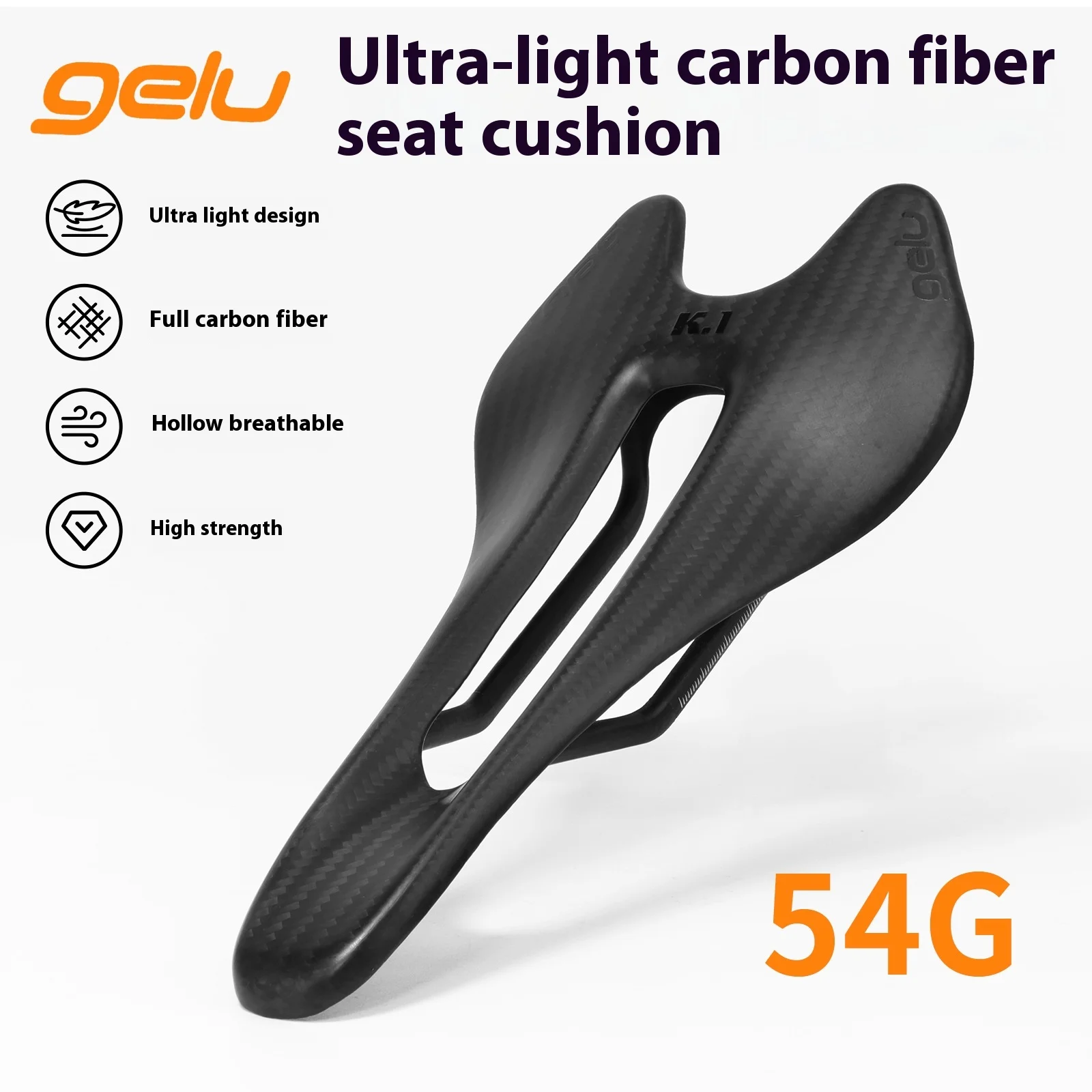 Ultralight 64g Gelu Full Carbon Fiber Bicycle Saddle Hollow Comfortable Road Bike MTB Honeycomb