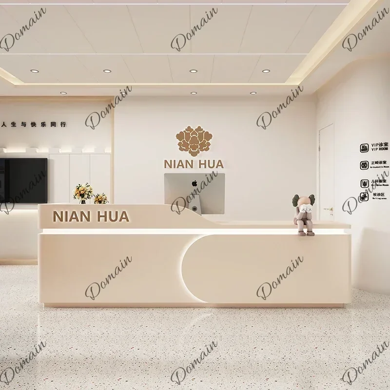 46XWelcome Store Reception Desk Cash Beauty Salon Information Standing Reception Desk Simple Luxury Escritorio Postmodern Furnit