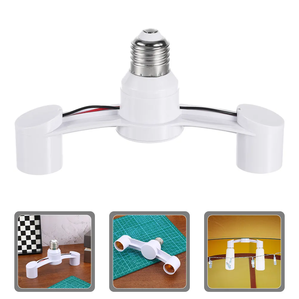 

2Pcs E27 Lamp Holder Converter Dual Light Bulb Socket Adapter for LED Bulbs Home Garage Basement Use White Double Plug Socket