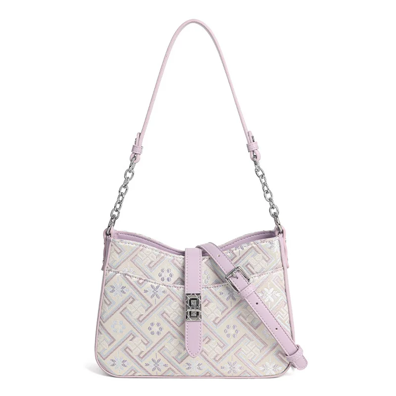 Ethnic Style Women's Handbag, High-End Underarm Bag, Chinese Style Light Luxury Shoulder Crossbody Bag, Versatile Casual Bag, Large Capacity Tote Bag