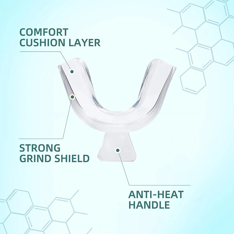 Protector bucal de silicona para el cuidado de los dientes, bandeja para blanqueamiento Dental, mordedura, ayuda para dormir, 1/2 piezas