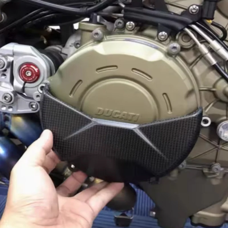 ل Ducati Panigale V4 V4 4s 2025 2018-2024 غطاء المولد الأيسر من ألياف الكربون ، غطاء حماية مبيت المحرك