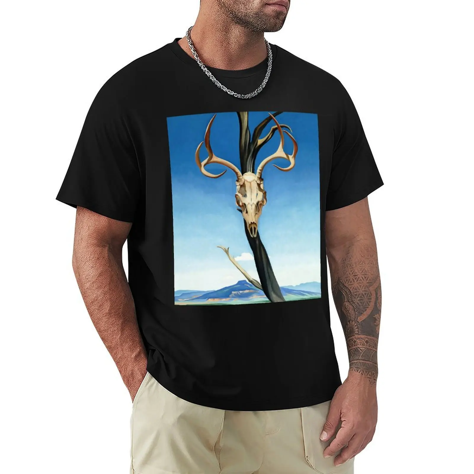 Deer's Skull with Pedernal - Georgia O'Keeffe T-Shirt Plus Size Lightweight Tee Shirt