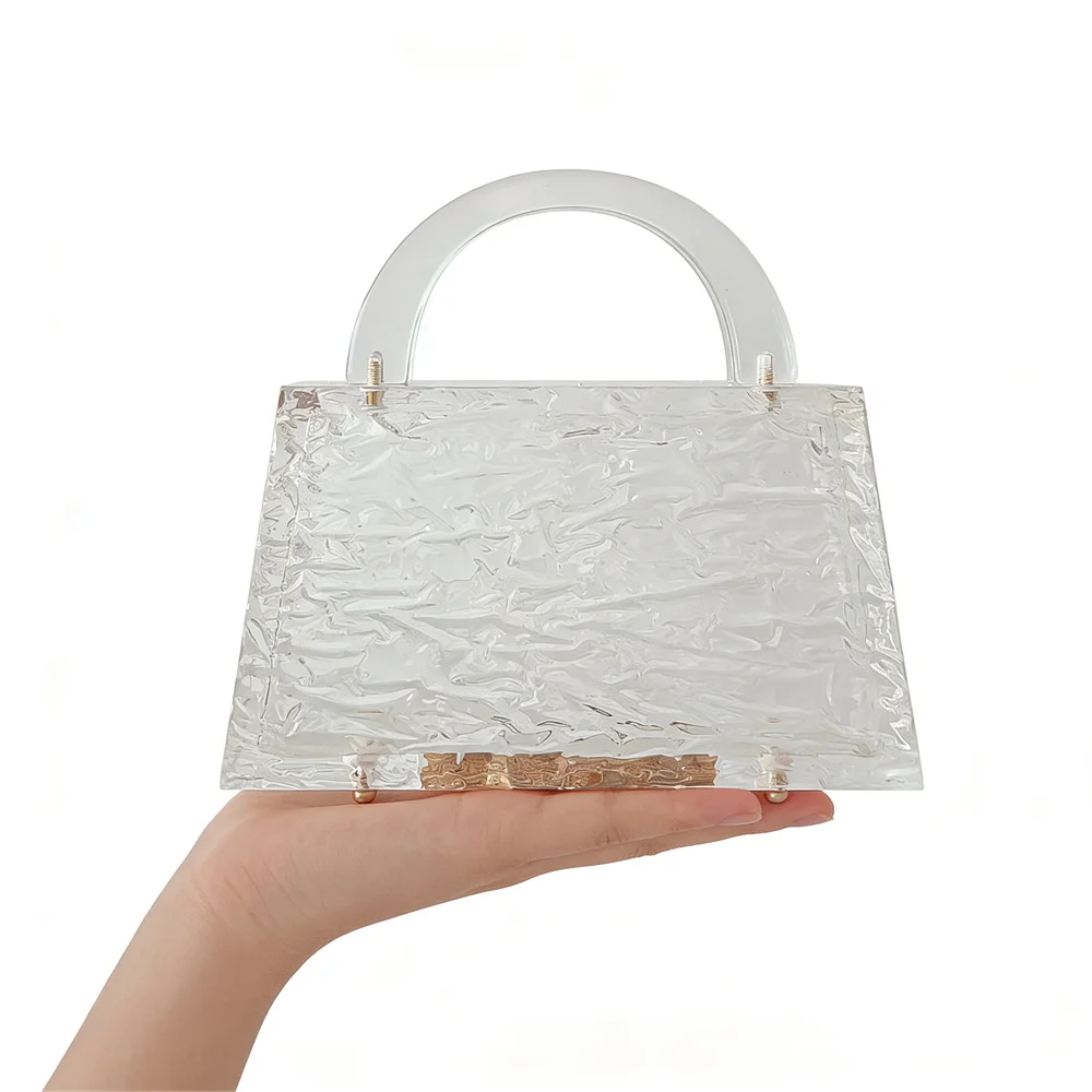 

New Designer Clear Pvc Shoulder Crossbody Bags Luxury Evening Clutch Small Purse Fashion Transparent Acrylic Box Women Handbags