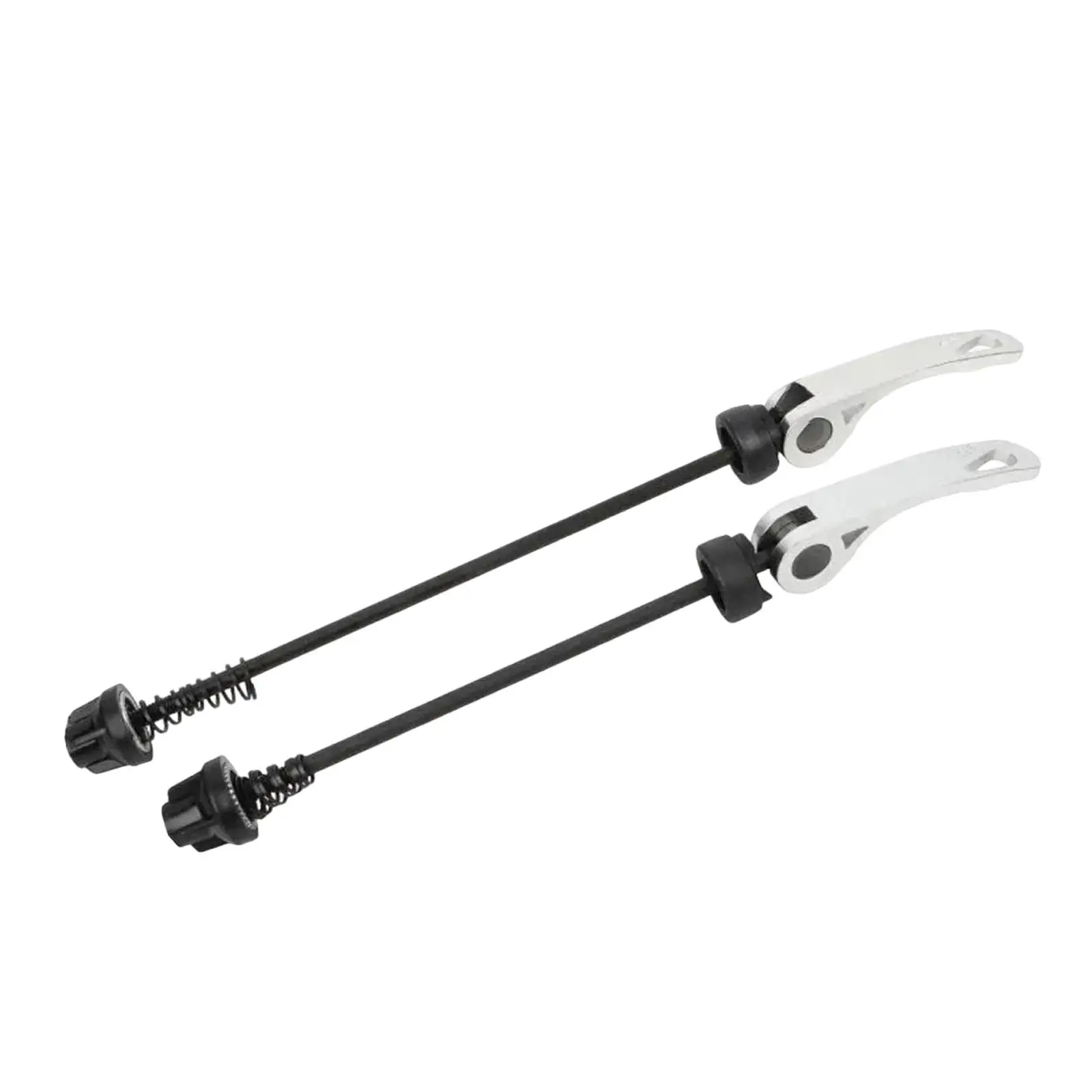 4xBike Front and Rear Skewers Quick Release Metal Axles Set Replacement Sturdy Sliver