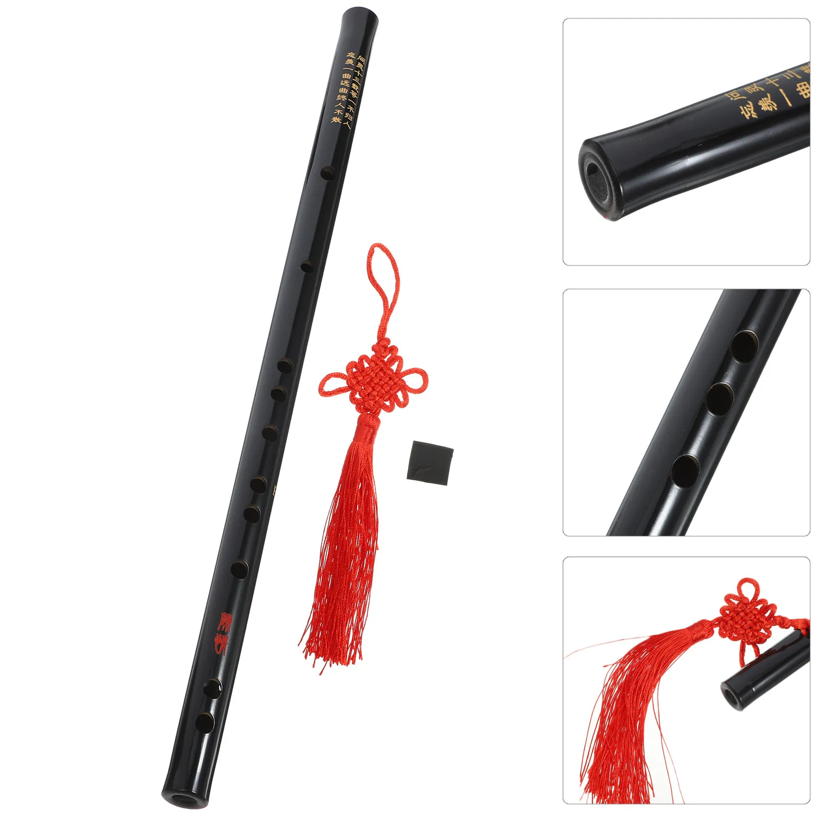Chinese Bamboo Flute Black Traditional Beginner Instrument Premium Material Smooth Flat Surface Accurate Tone Holes Portable