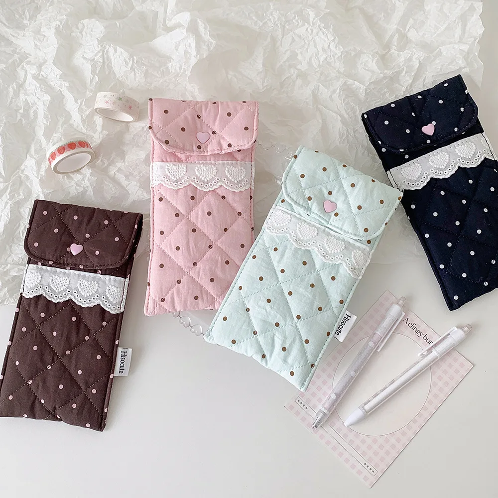 Korean style lace pencil case, art student sketch pen storage bag, student stationery storage, sunglasses storage bag