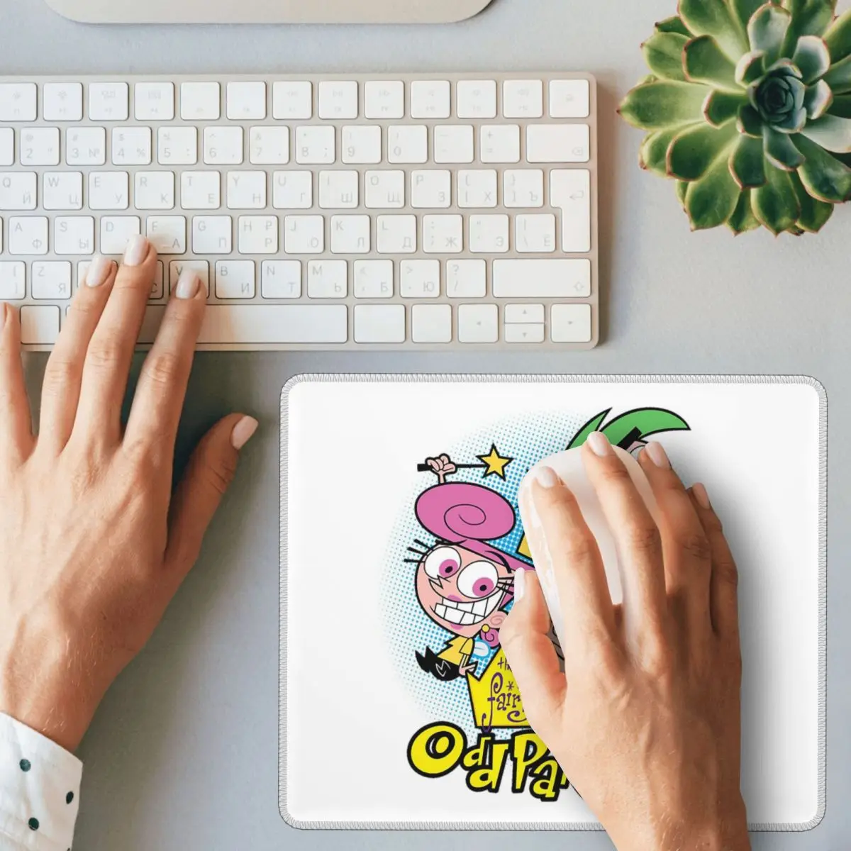 قليلاً من Oddparents Cosmo Mouse Pad لوحة مفاتيح الكمبيوتر ماوس حصيرة الألعاب الكمبيوتر المحمول حصيرة مكتبية ملحقات المكتب مفارش الطاولة