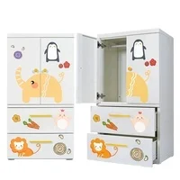 Kids Furniture K/D structure easy move Steel Wardrobe cabinet stainless steel storage Closet Cupboard locker with drawer