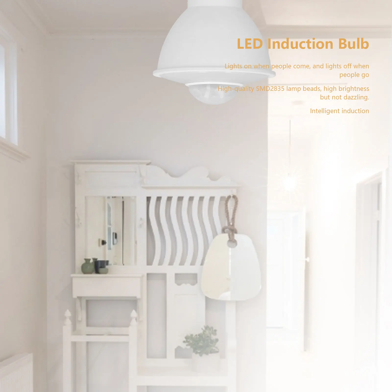 GU10 ضوء لمبة الأشعة تحت الحمراء الإنسان التعريفي استبدال لمبة للسقف الممر الشرفة مصباح ضوء دافئ 3000K 5 واط 500LM التيار المتناوب GU10 لمبة