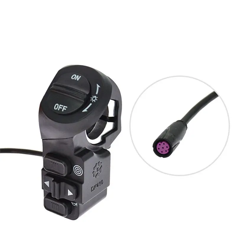 ●Three-In-One Switch Electric Bicycle Scooter Headlight Turn Signal Horn Control Button Self-Locking Switch-A57M