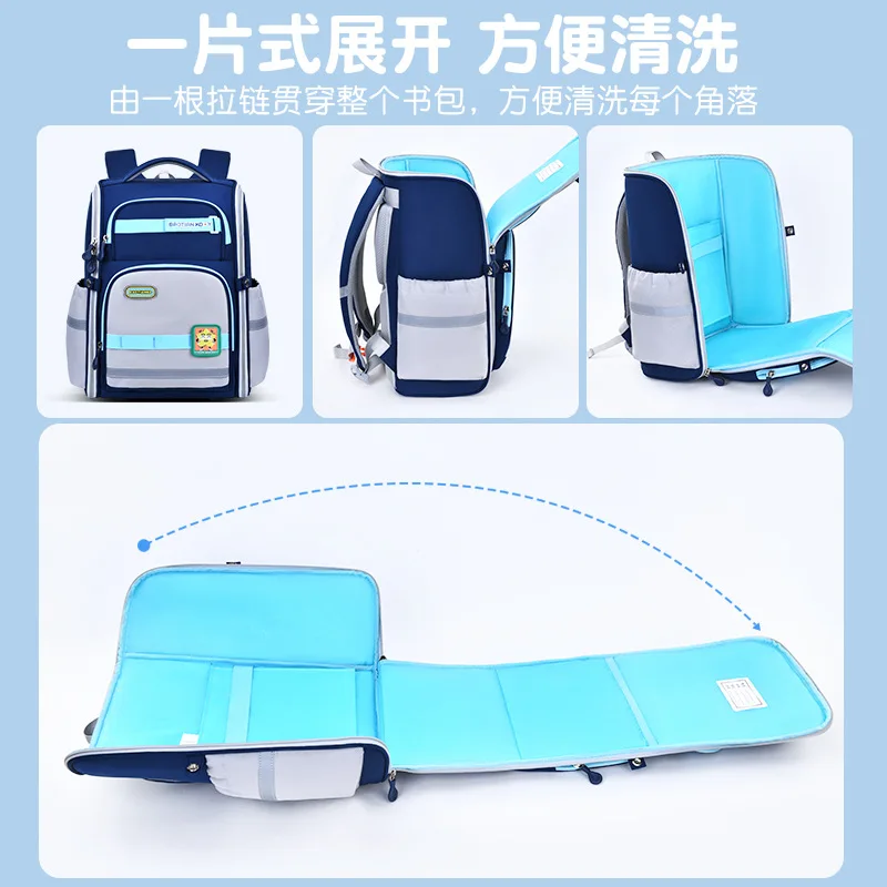 One-Piece Backpack for Boys Grades 1-6, School Bag for Girls,Elementary Students Bookbag with Ergonomic Support,Back to School