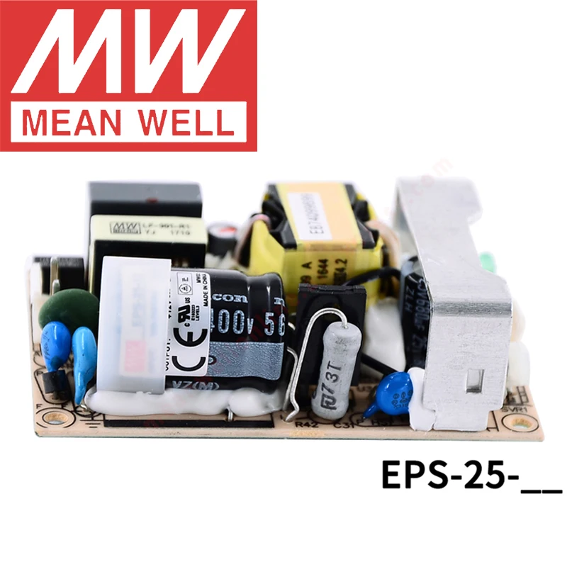 Original Mean Well EPS-25-3.3V/5V/7.5V/12V/15V/24V/27V/36V/48V  25W Single Output Switching Power Supply