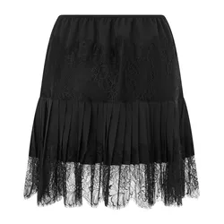 WPNAKS Women Fashion Lace Mini Skirts Summer Clothes Mid-Rise Pleated Lace Casual Short Skirts Streetwear