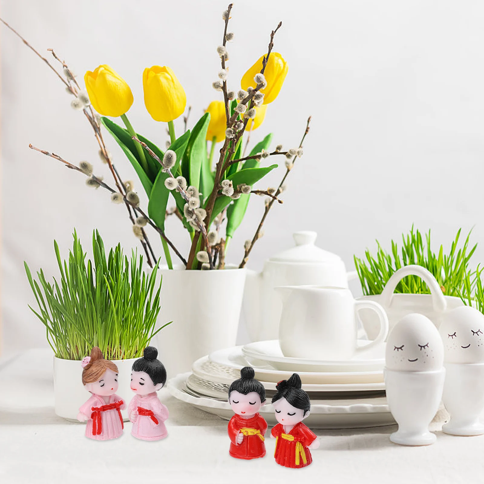 

Resin Couple naments 2 Pairs Ancient Lovers Shape Decor Micro L scaping Bonsai Garden Adornment Home Outdoor Statue Sculpture