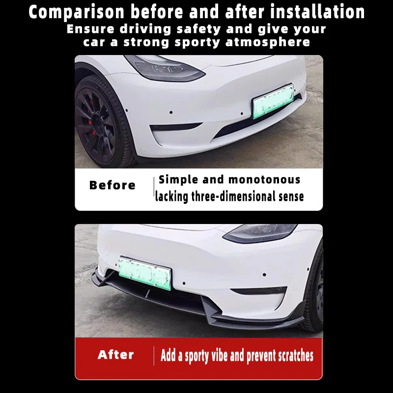 3PS per 2021 22 23 Tesla Model 3 Y deflettore paraurti Guard Trim Cover modificato anteriore sport Spoiler Body Kit diffusore accessori