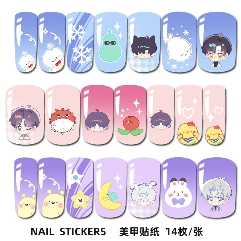 

Anime Love and Deepspace Rafayel Zayne Xavier Cosplay Nail Sticker High Appearance Level Cartoon Delicacy Ambitus Individuality