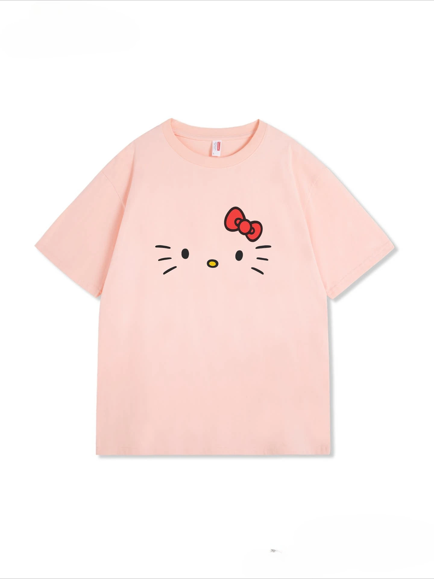 Cartoon Hello Kitty Print Short Sleeve T-Shirt Unisex Cotton Couple Matching Top Casual Daily Tee For Men And Women