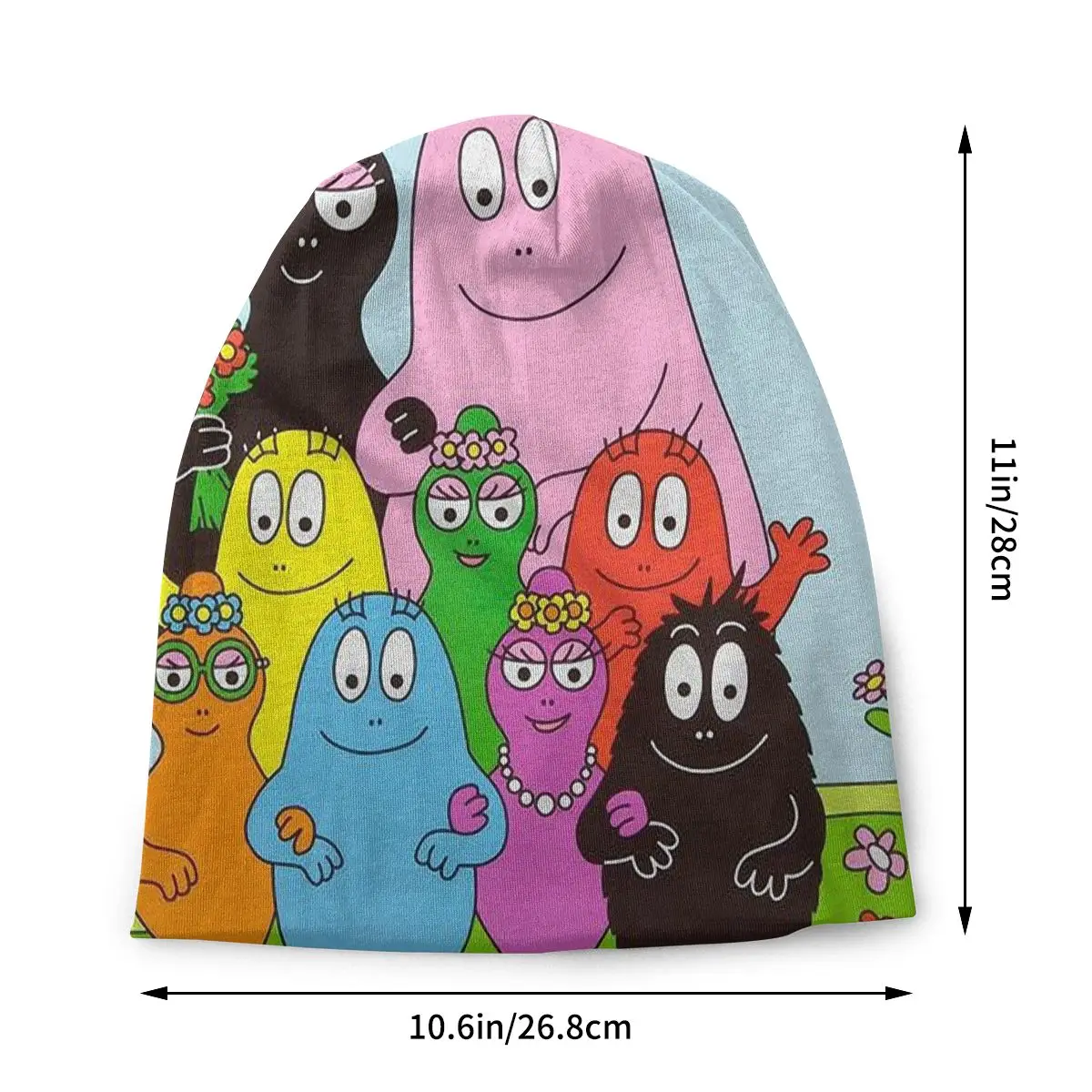 Characters Les Barbapapa Family Anime Autumn Female Thin Beanies Double Used Cycling Bonnet Hats