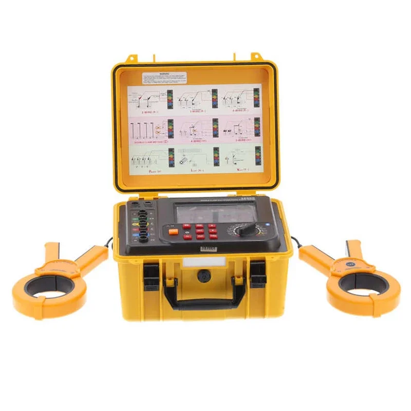 Double Clamp Grounding Resistance Test Pile Ohmmeter Current 250mA Resistance 300k ETCR3200C