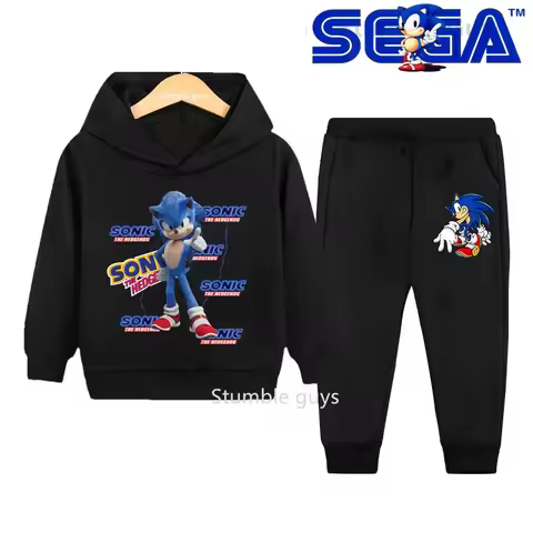 Kids Sonic Hoodie Set Autumn Winter Boys Clothes Girls Warm Casual Sweatshirt Trucksuit Street Cool Tee​
