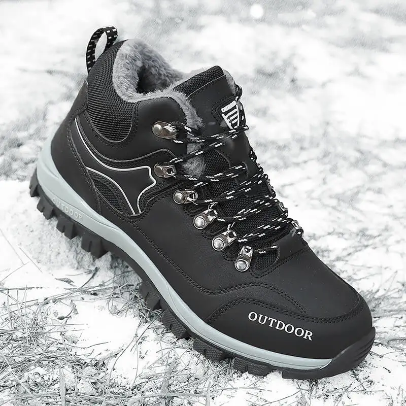 

Winter Hiking Boots Men’s Outdoor Warm Sneakers Breathable Plush Snow Boots Non-slip Trekking Boots Anti-collision Walking Boots
