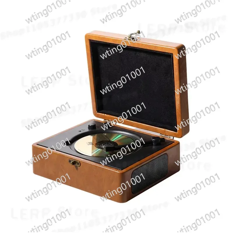 for Retro CD Player with BT Wireless Speaker Portable Audio System Vintage Album Disc Reader Ideal Birthday Gift for Music