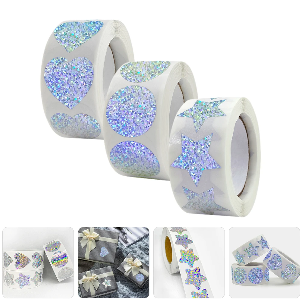 

3 Rolls Love Stickers Adhesive Seal Self Label Letter Envelope Sealing Envelopes