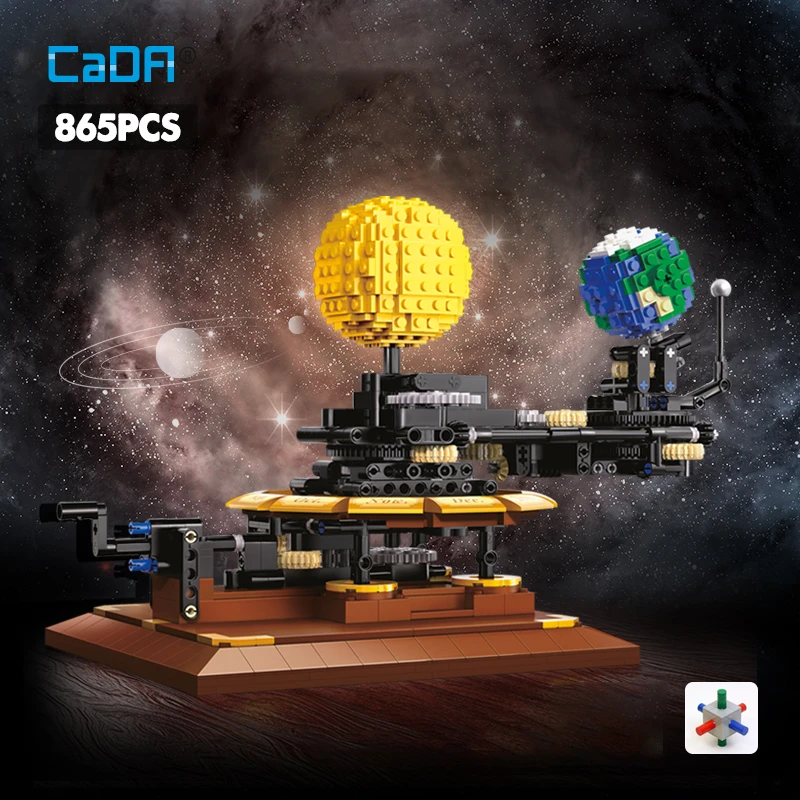 Cada 865PCS City Solar System Earth and Sun Clock Building Blocks esperimento scientifico educazione mattoni giocattoli regali per ragazzi