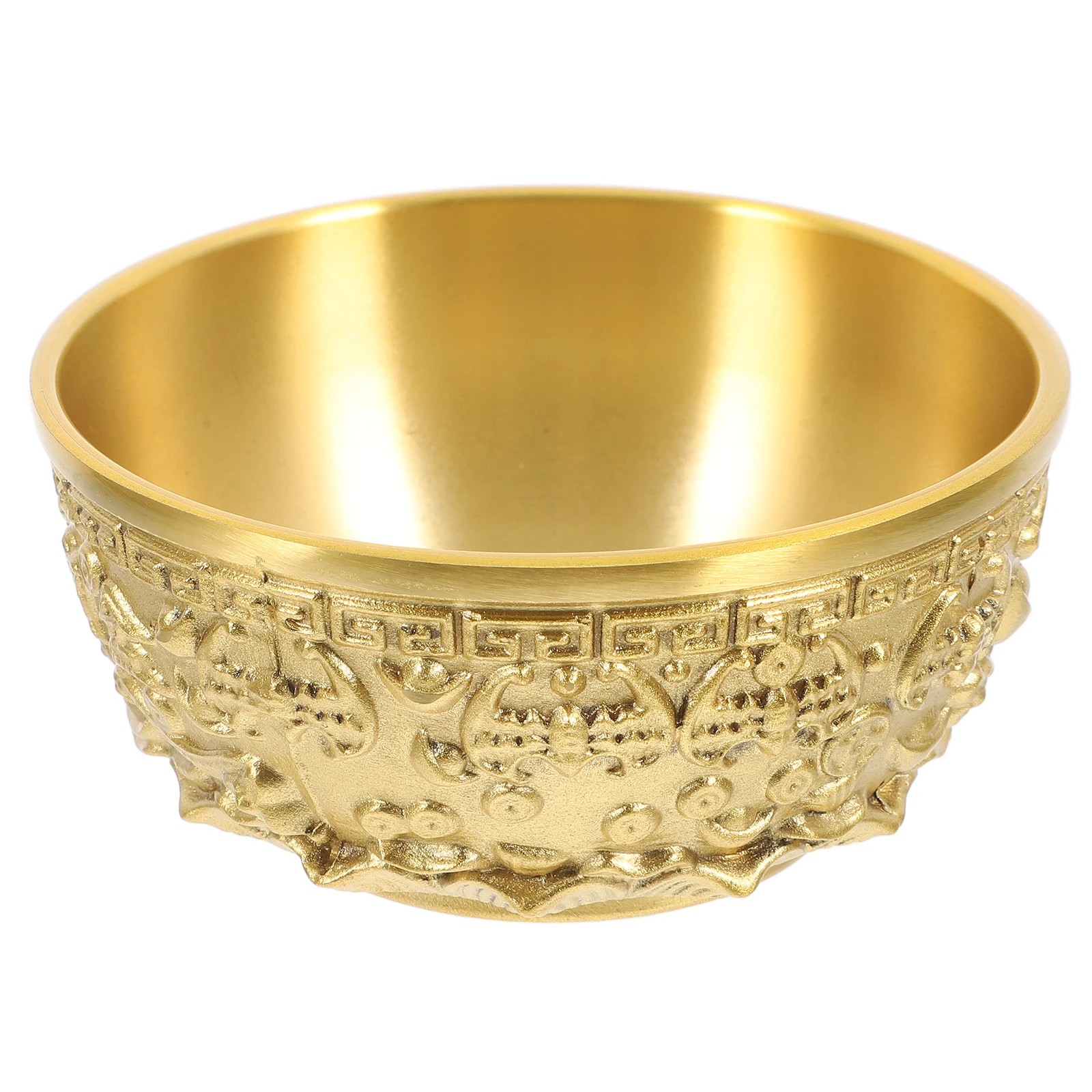 

Feng Shui Copper Treasure Bowl Prosperity Basin Decorative Money Bowl Office Desktop Storage Chinese Wealth Fortune Ornament