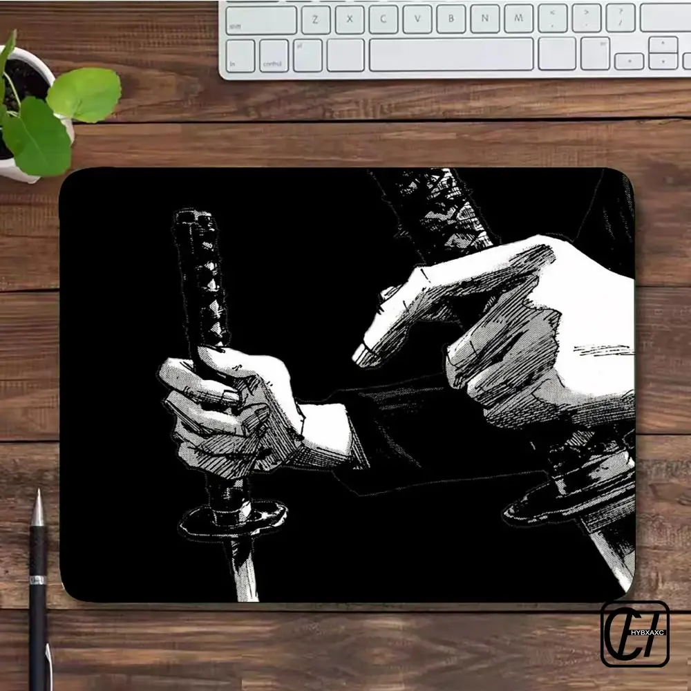 Japanese Samurai Desk Mat Black and White Gaming keyboard mat Oni Samurai 45x40 deskpad Japanese Katana Sword Mousepad HYBXXC