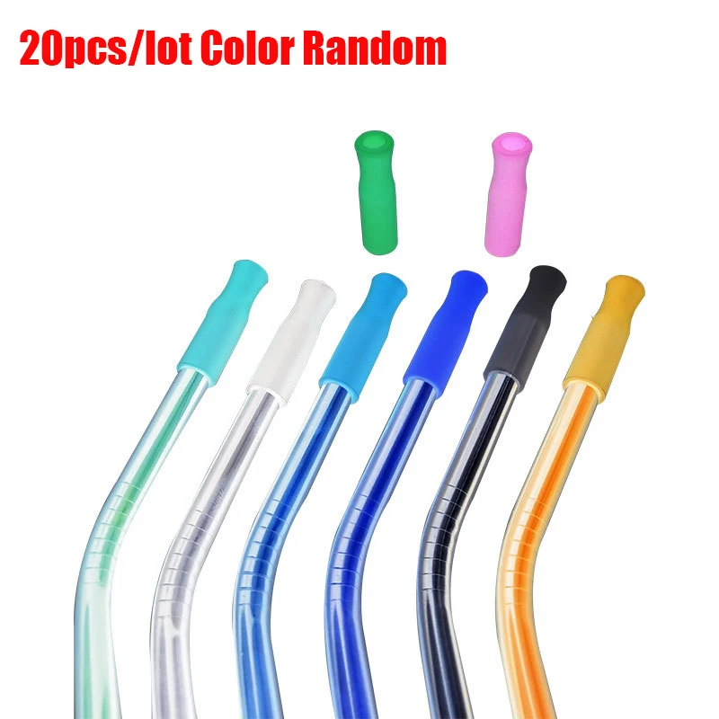 10/20Pcs Straw Tip Cover Food Grade Silicone Cover Caps Reusable Anti Burn Protector Party Supplies Accessories