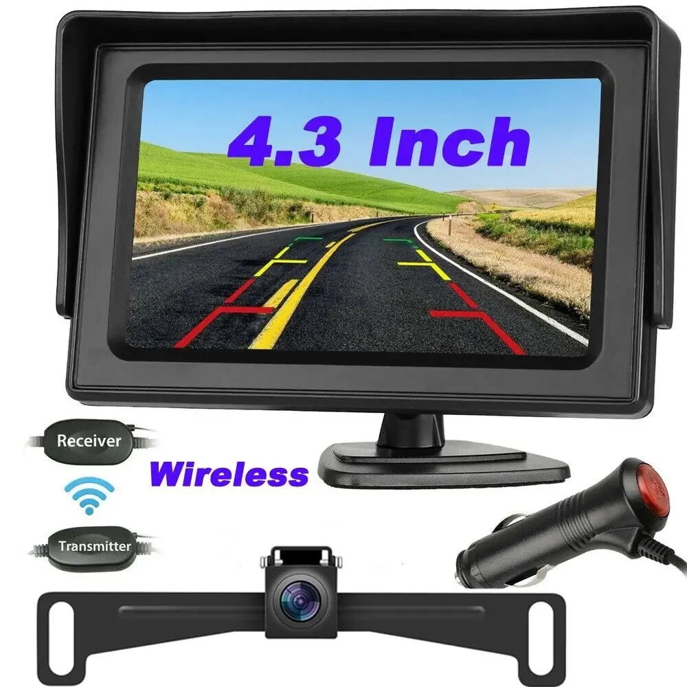 

Bileeko Wireless Car Backup Camera Rear View HD Parking System Night Vision+ 4.3 Monitor