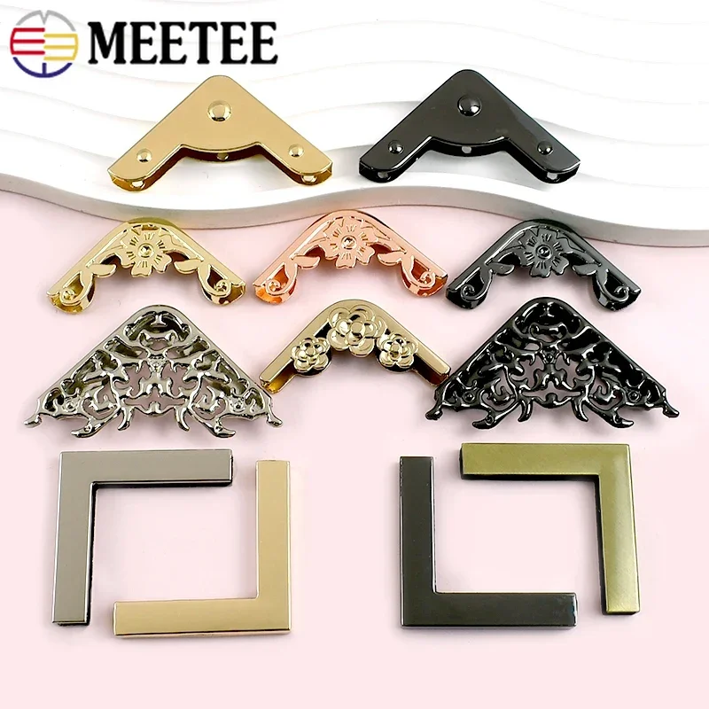 

10/20Pcs Meetee Metal Bag Edge Protection Buckle for Handbag Corner Decorative Clip Pocket Cover Clasp DIY Hardware Accessories