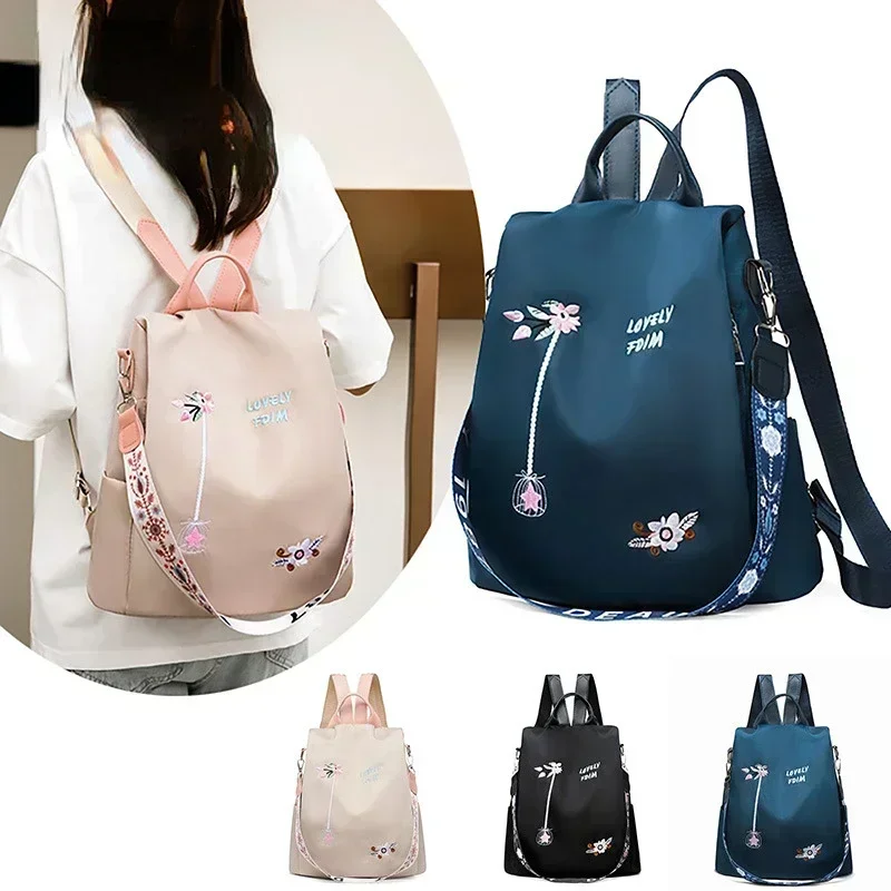 

Oxford Women Backpack Fashion Casual Embroidery School Bag Waterproof Female Large Capacity Travel Shoulder Handbags Shopping