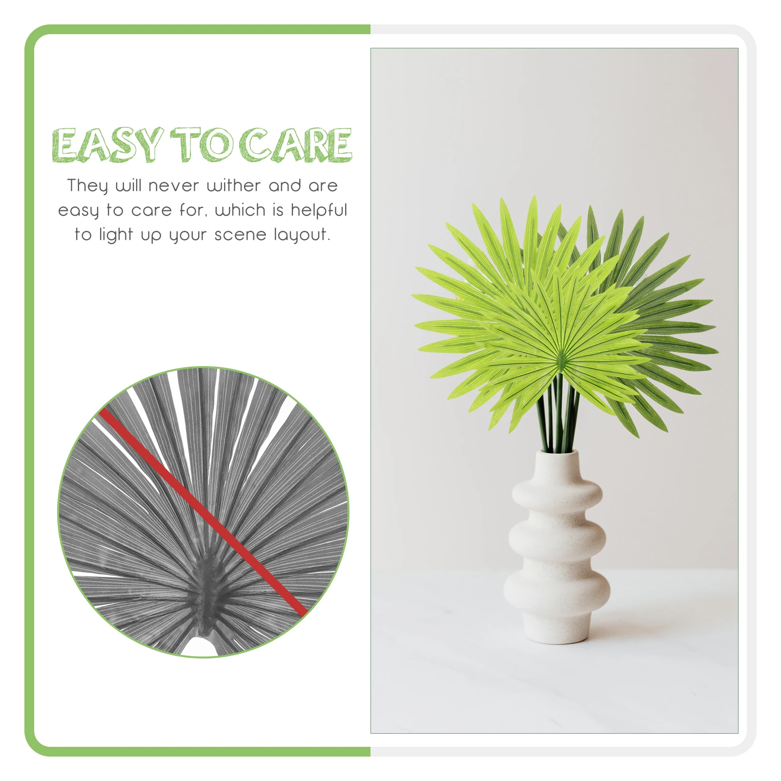 

6 Pcs Simulated Palm Leaf Decoration Plants Tropical Party Fake Leaves Nordic Themed Glued Artificial Decorations Trees