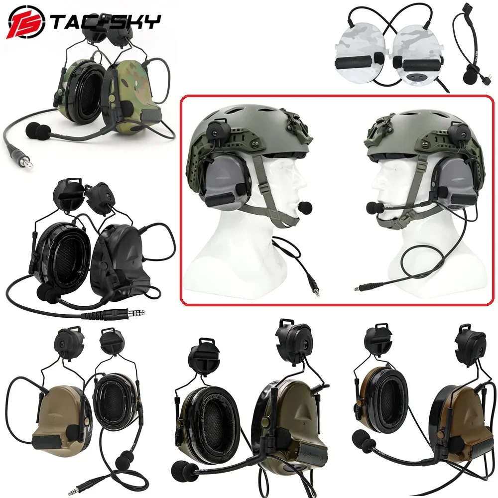 

TAC-TAC COMTAC II Tactical Headset Helmet ARC Track Adapter Bracket Version Outdoor Sports Noise Cancelling Pickup C2 Headset