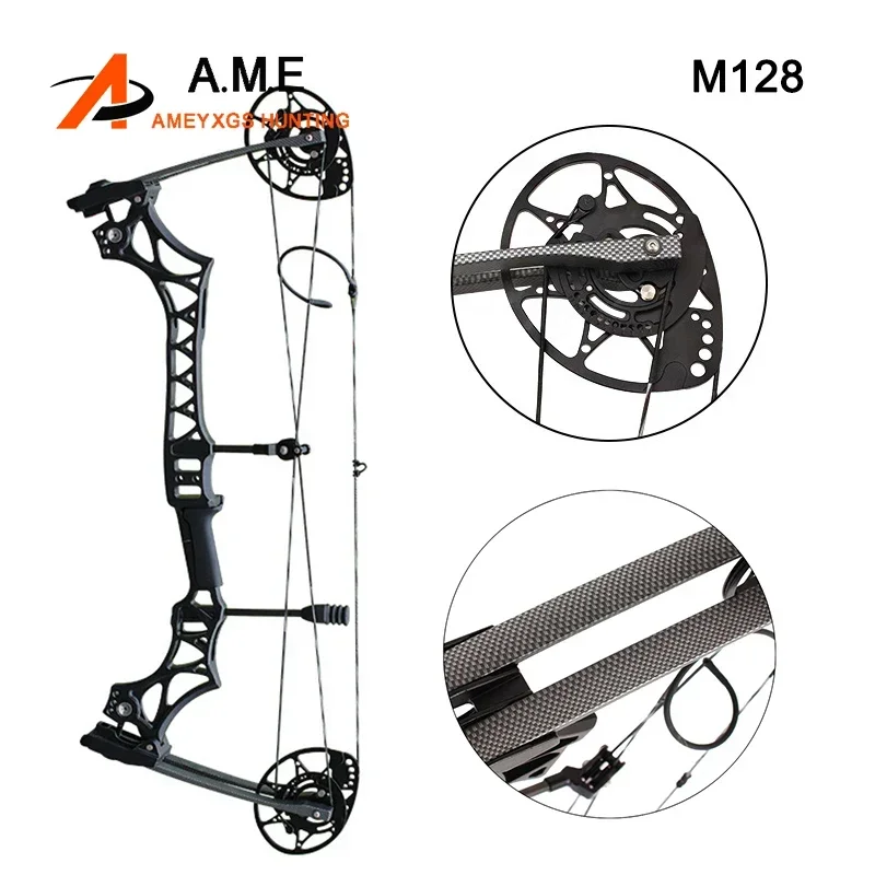 

30-70lbs Archery Compound Bow Junxing M128 Composite Pulley Bow Arrow Speed 340FPS for Right Hand Outdoor Shooting Hunting Bow