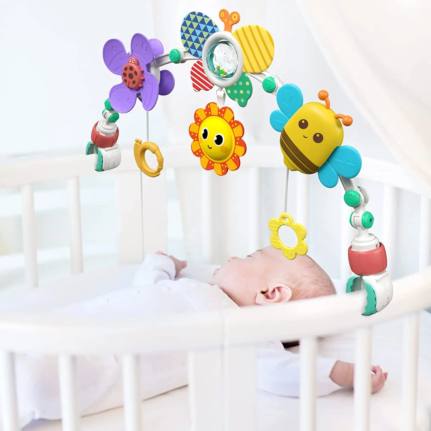 Baby Crib Bell Toy Comfort Pendant Trolley Hanging Bells Toys Gift for Newborn Infant Rattles Plush Stroller Cartoon 0-24 Months