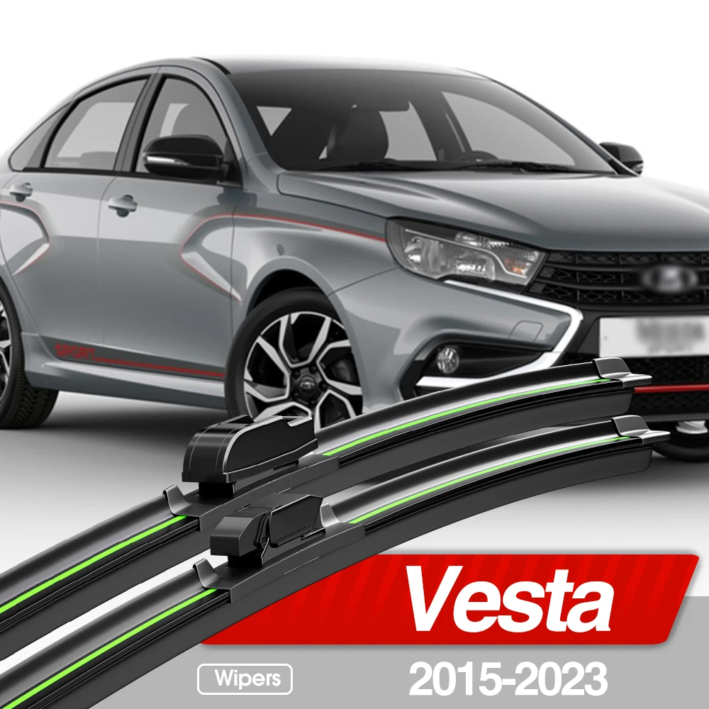 For Lada Vesta 2015-2023 Front Windshield Wiper Blades 2pcs Windscreen Window Accessories 2016 2017 2018 2019 2020 2021 2022