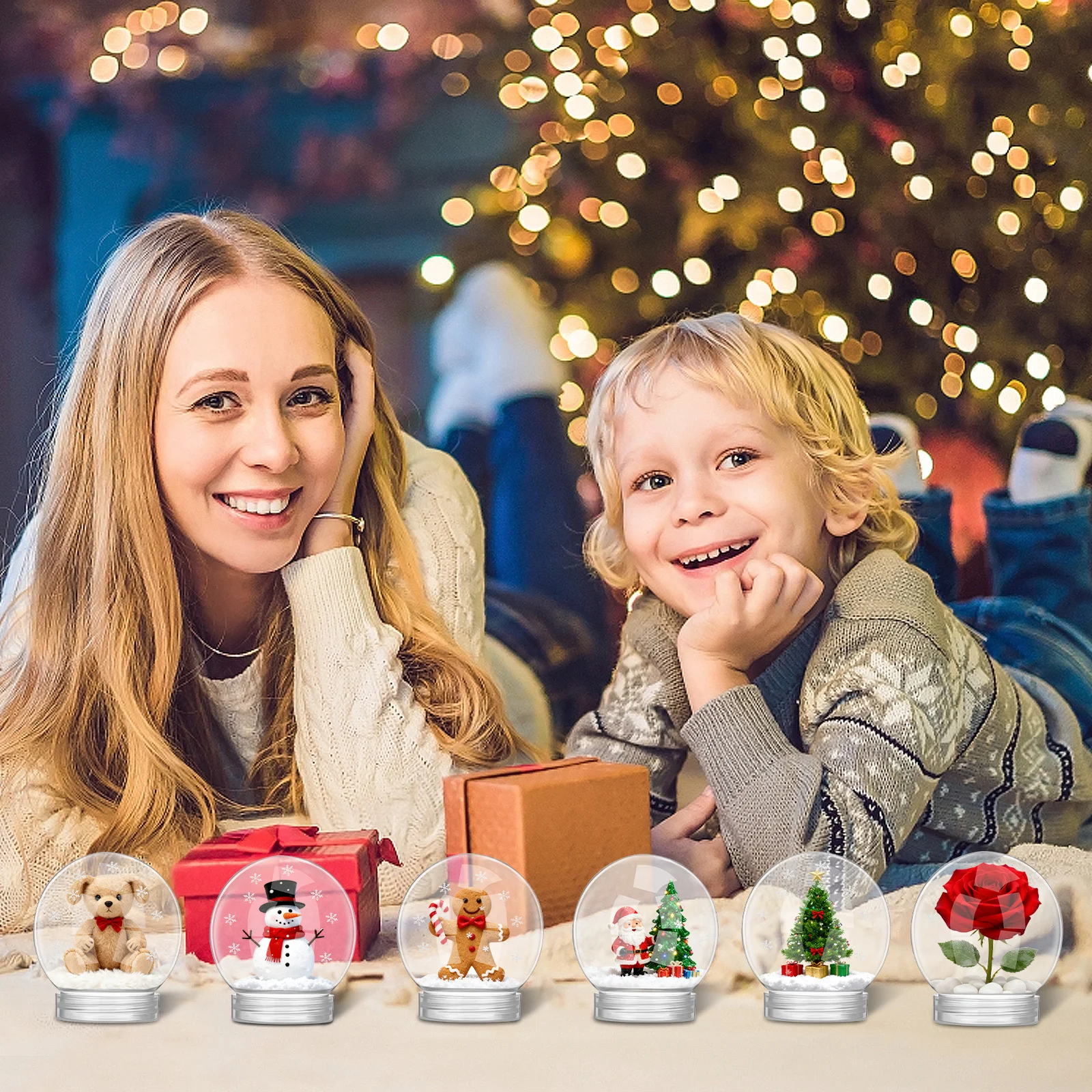 

10pcs Snow Globe Accessories Clear Plastic Water Globes For Diy Crafts Making Ball Shape Empty Snow Globes Xmas Decorative Party