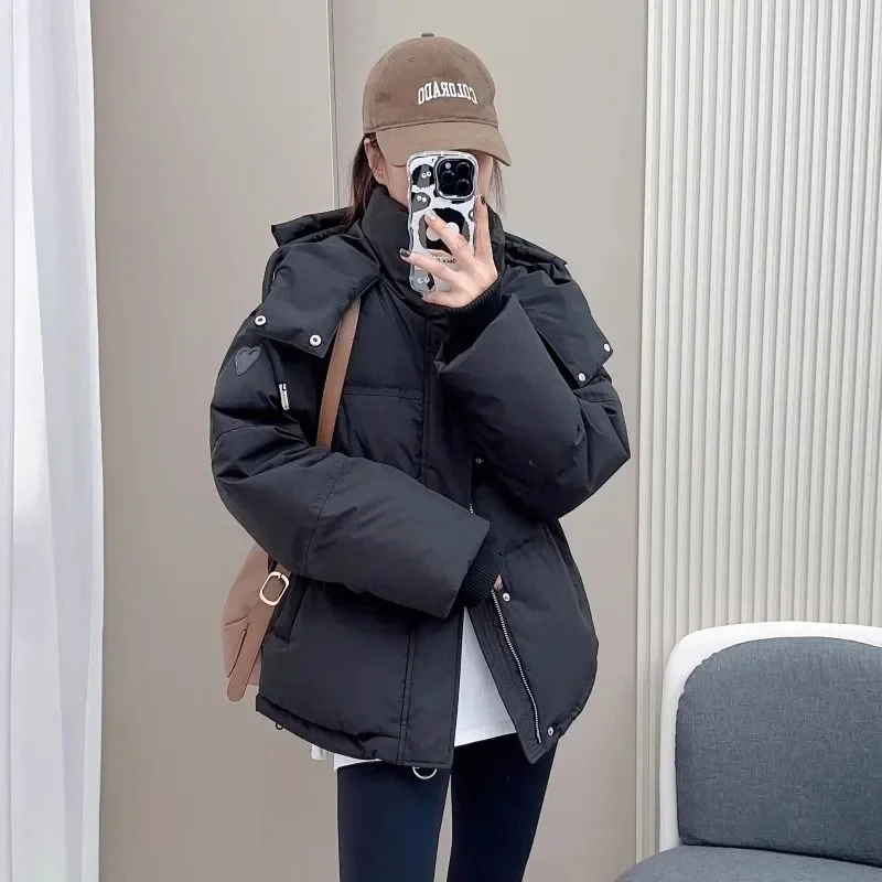 New Winter Down Cotton Jacket Women Cotton Coat Parker Versatile Hooded Thick Loose Korean Version Keep Warm Overcoat 3