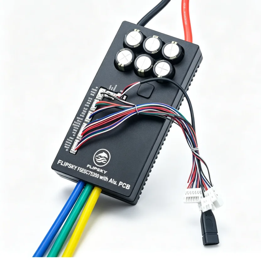 Flipsky 75200 High Current Aluminum PCB VESC 84V Controller for E-Foil Fighting Robot Surfboard AGV Robot Electronic Component